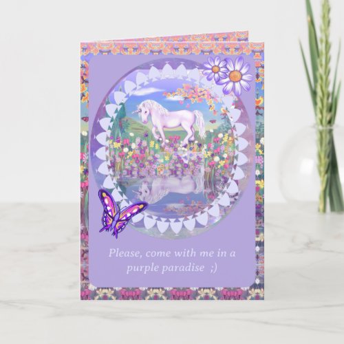 A Purple Paradise birthday card