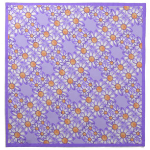 A purple paradise daisy/butterfly cloth napkin