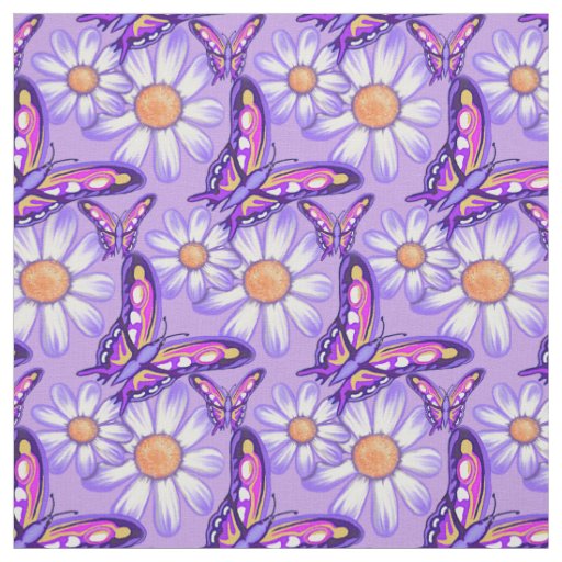 A purple paradise daisy/butterfly fabric