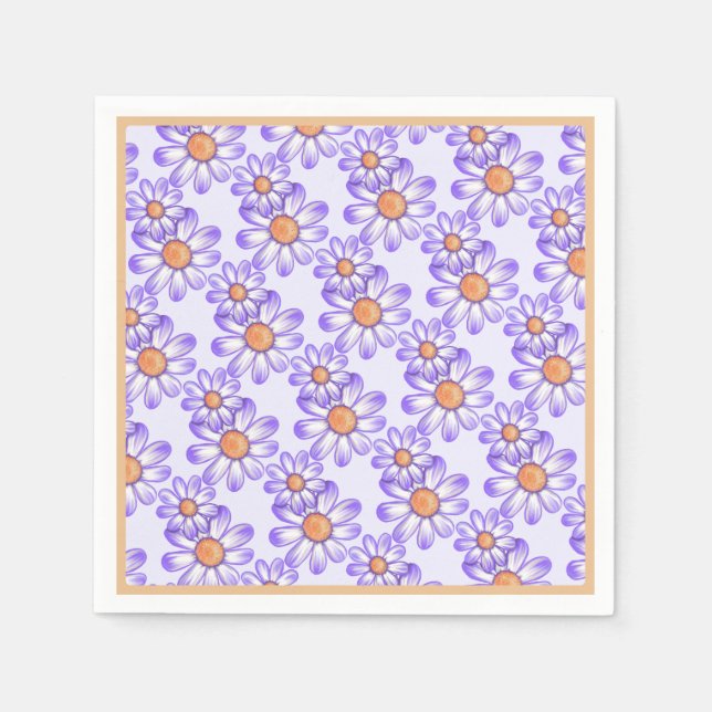 A purple paradise daisy/butterfly napkins (Front)