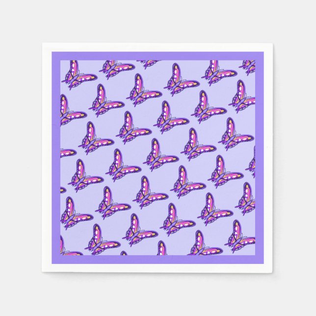 A purple paradise daisy/butterfly napkins (Front)
