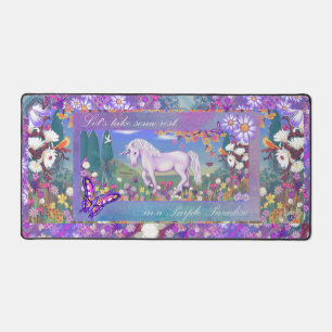 A purple paradise desk mat