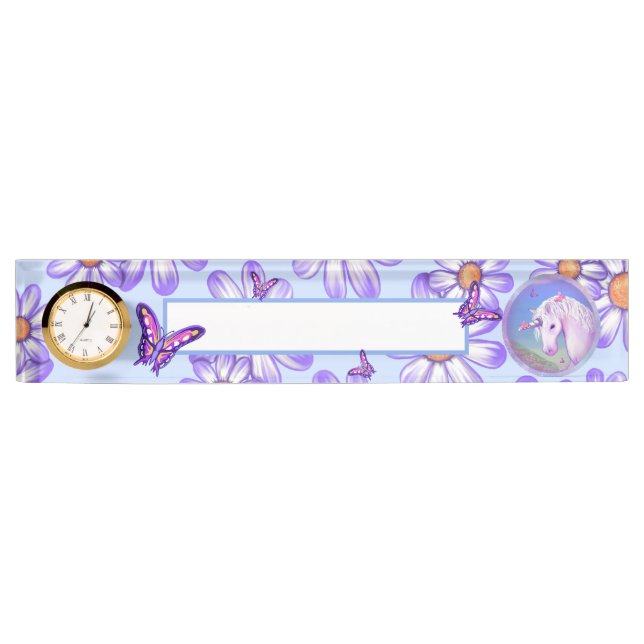 a purple paradise desk name plate (Front)