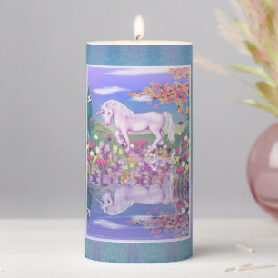 A purple Paradise Pillar Candle