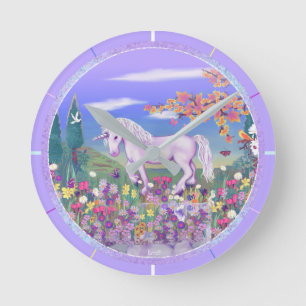 A Purple Paradise Round Clock