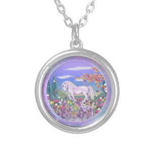 A purple paradise silver plated necklace