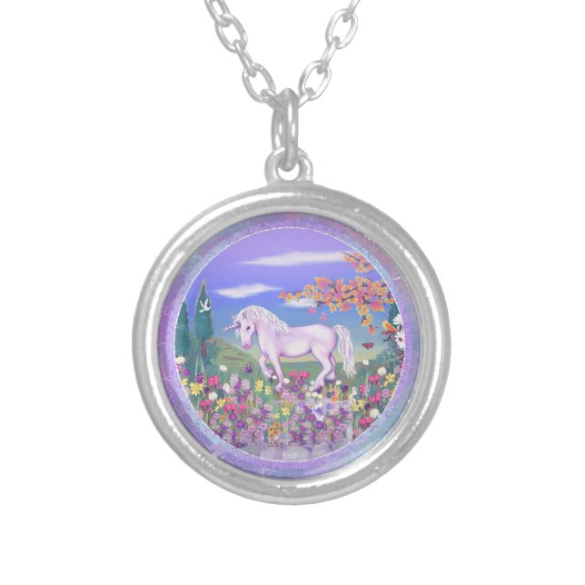 A purple paradise silver plated necklace (Front)