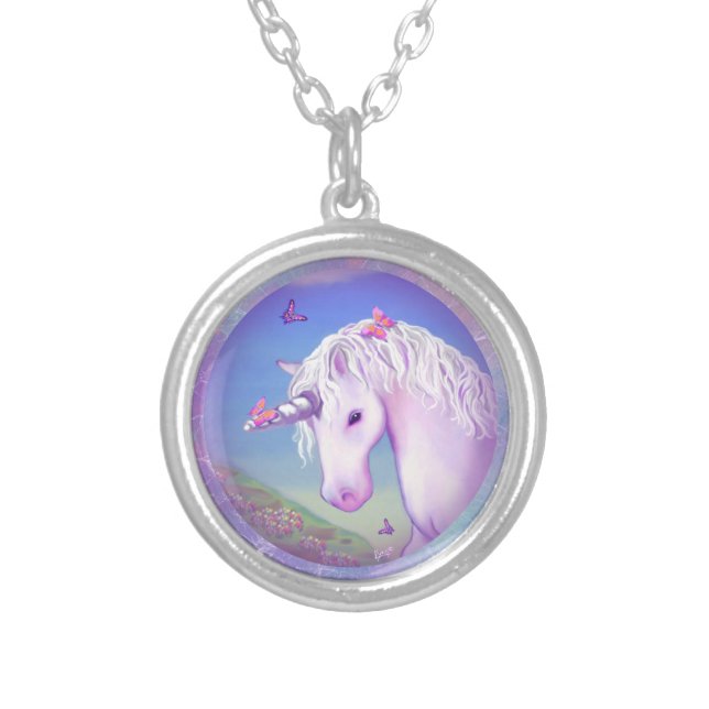 A purple paradise  silver plated necklace (Front)