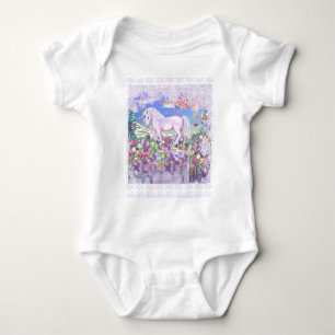 A purple paradise & snow baby bodysuit