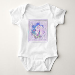 A purple paradise & snow baby bodysuit