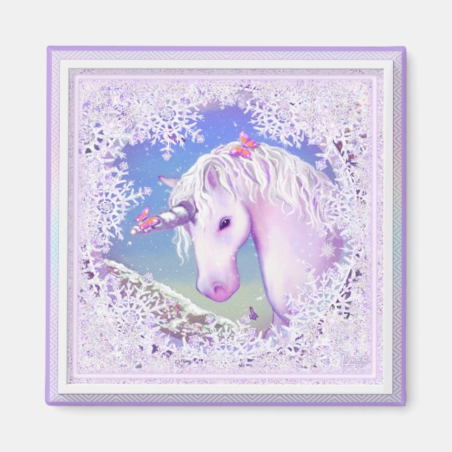 A purple paradise & snow magnet (Front)