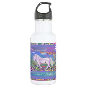 A purple paradise stainless steel water bottle