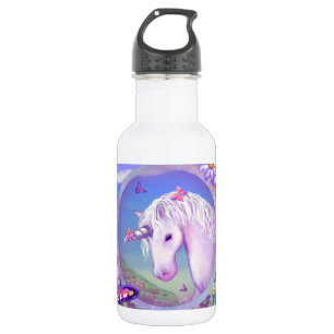 a purple paradise stainless steel water bottle