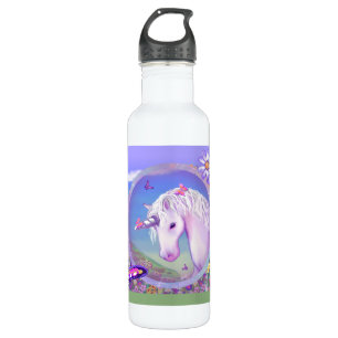 a purple paradise stainless steel water bottle