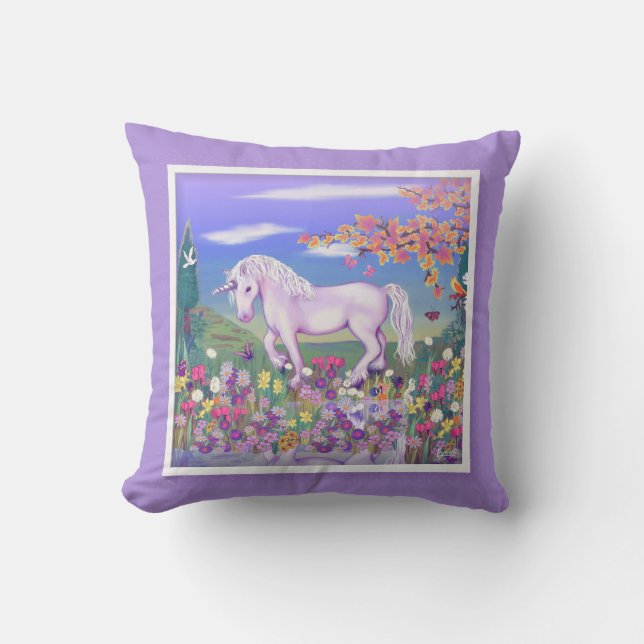 A Purple Paradise Throw Pillow (Front)