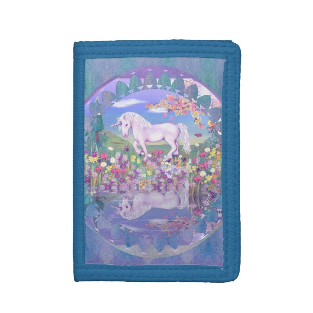 A purple paradise trifold wallet (Front Vertical)