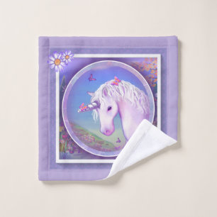 A purple Paradise Wash Cloth