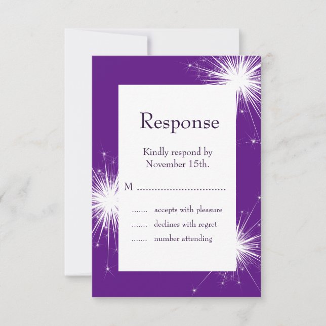A Purple Sparkler RSVP Card (Front)
