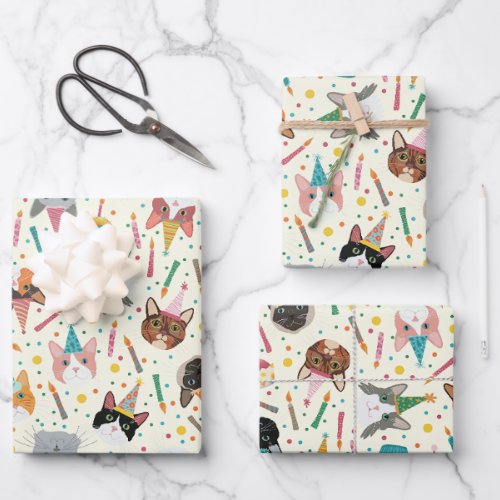 A Purrfect Birthday Cat Wrapping Paper 3 sheets