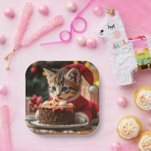 A Purrfect Christmas Wish Paper Plates