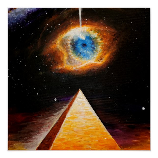 A pyramid under the cosmic eye of god  poster (Front)