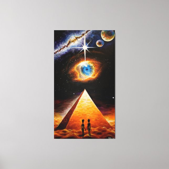 A pyramid under the cosmic eye of god poster canvas print (Front)