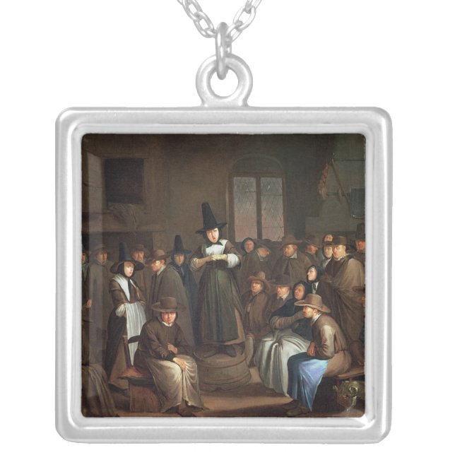 A Quakers Meeting Silver Plated Necklace (Front)