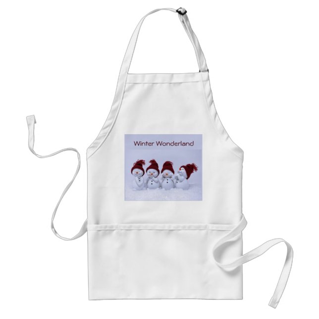 A quartet of snowmen adult apron (Front)