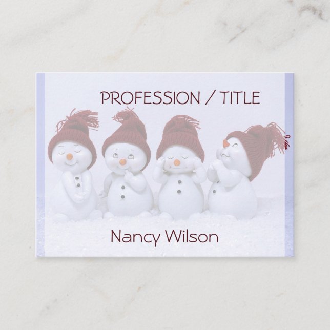 A quartet of snowmen business card (Front)