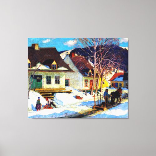 A Quebec Village Street by Clarence Gagnon Canvas Print