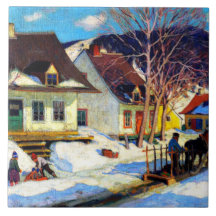 A Quebec Village Street by Clarence Gagnon