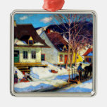 A Quebec Village Street by Clarence Gagnon Metal Ornament