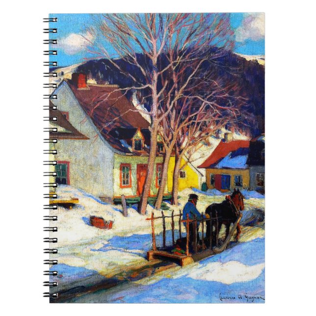 A Quebec Village Street - Clarence Gagnon artwork Notebook (Front)