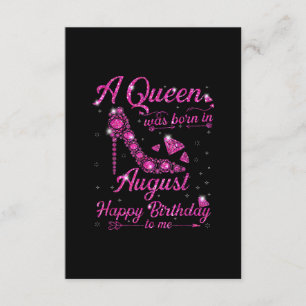 A Queen As Born In August Birthday Gift Women Enclosure Card