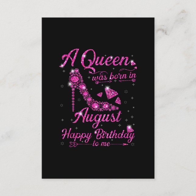 A Queen As Born In August Birthday Gift Women Enclosure Card (Front)
