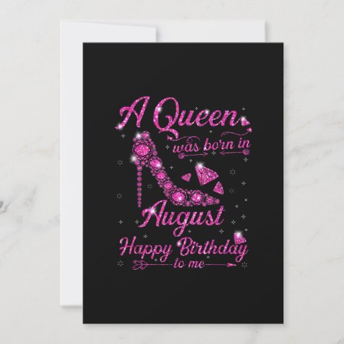 A Queen As Born In August Birthday Gift Women Invitation