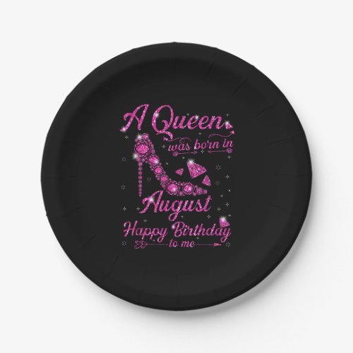 A Queen As Born In August Birthday Gift Women Paper Plates
