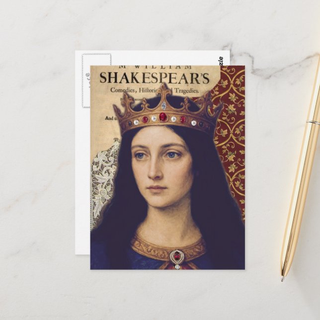 A Queen Mixed Media Collage Postcard (Front/Back In Situ)