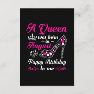 A Queen Was Born In August Birthday Women Enclosure Card
