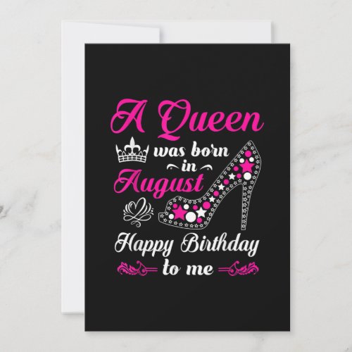 A Queen Was Born In August Birthday Women Holiday Card