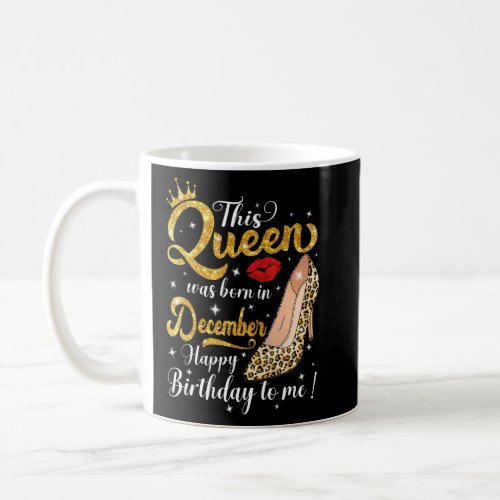 A Queen Was Born In December Birthday Leopard High Coffee Mug