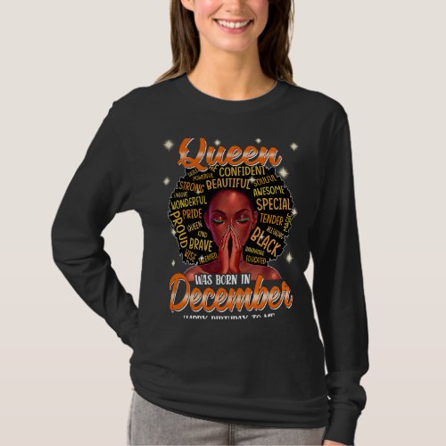 A Queen Was Born In December Happy Birthday To Afr T_Shirt