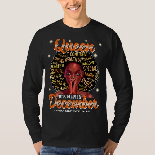 A Queen Was Born In December Happy Birthday To Afr T_Shirt