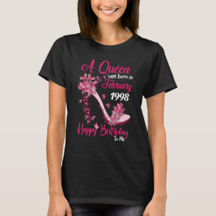 A Queen Was Born in February 1998 25th Birthday T-Shirt