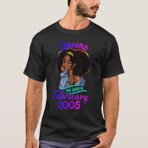 A Queen Was Born In February 2005 17th Birthday T-Shirt