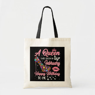 A Queen Was Born In February Flowers High Heel Tote Bag