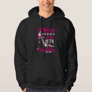 A Queen Was Born In July 1974 High Heel 48th Birth Hoodie