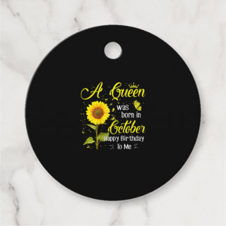 A Queen Was Born In October Happy Birthday To Me Favor Tags