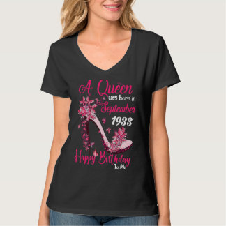 A Queen Was Born In September 1933 Happy 89th Birt T-Shirt