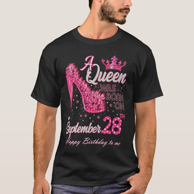 A Queen Was Born on September 28 High Heels Septem T-Shirt (Front)